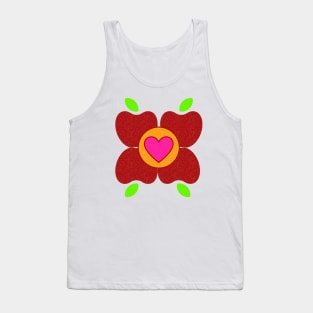 Pink Heart Flower Fruit Art Tank Top